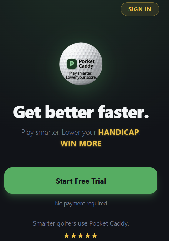 PocketCaddy app screenshot